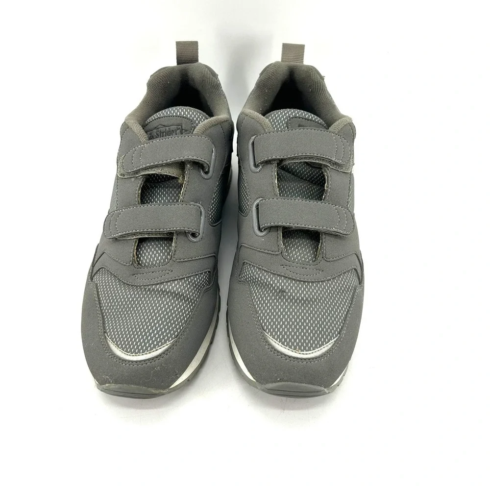 EZ Strider Mens Grey Walking Shoes Hook Loop Comfort Sneakers Size 9 75662